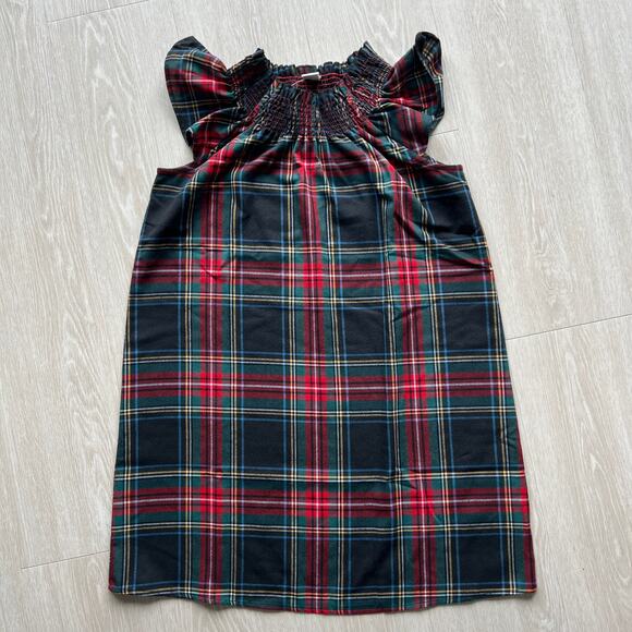 Crewcuts Girls Smocked Flannel Nightgown In Tartan Size XL 12-13 Plaid - Picture 1 of 9